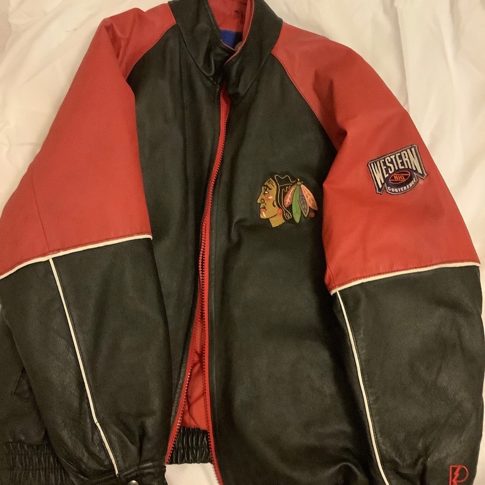 Pro Player NHL Chicago Blackhawks Leather Jacket LARGE
